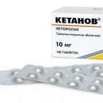 Ketanov: upute za uporabu, analozi i pregledi, cijene u ruskim ljekarnama Ketanov tablete nuspojave