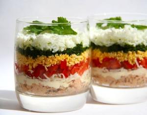 Mogućnosti salate s konzerviranom tunom Salata od tune krastavac luk jaje majoneza